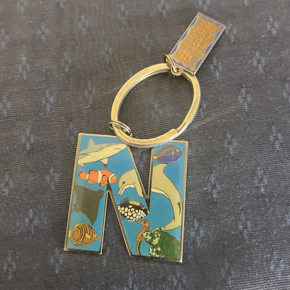 National Aquarium Baltimore Maryland Keychain Keyring Letter N
